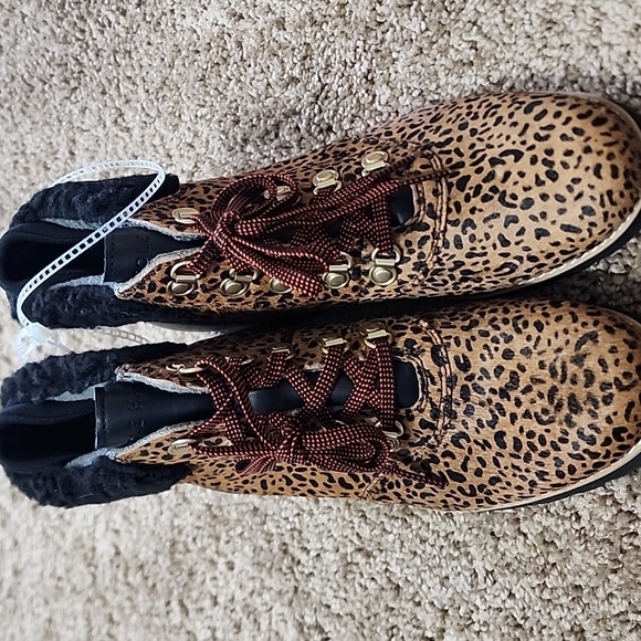 Cole Haan Nantucket Rugged Real Fur Natural Sheep Shearling Women's Booties - Picture 2 of 13